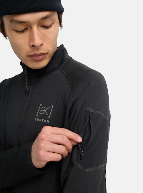 スノーボード ウェア バートン BURTON AK Helium Grid Fleece Half-Zip True Black 25-26 送料無料 日本正規品 予約商品 店頭受け取り可能