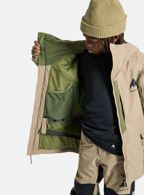 スノーボード ウェア バートン BURTON Hillslope Jacket Summit Taupe / Forest Moss キッズ 25-26 送料無料 日本正規品 予約商品 店頭受け取り可能