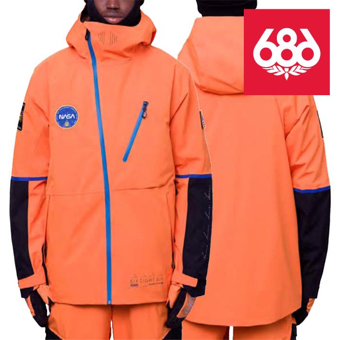 日本正規品 スノーボード ウェア シックスエイトシックス ジャケット 23-24 686 MEN'S EXPLORATION THERMAGRAPH  JACKET Nasa Orange Black メンズ 男性