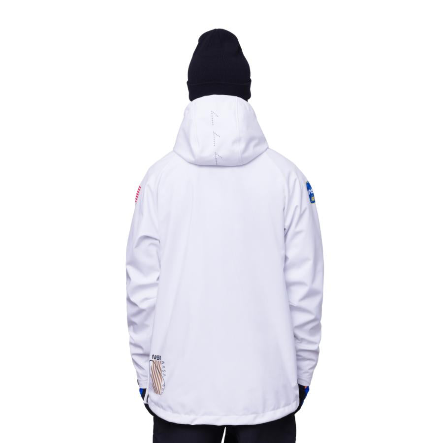 日本正規品 スノーボード ウェア シックスエイトシックス ジャケット 23-24 686 MEN'S WATERPROOF HOODY Nasa White メンズ 男性 フーディ