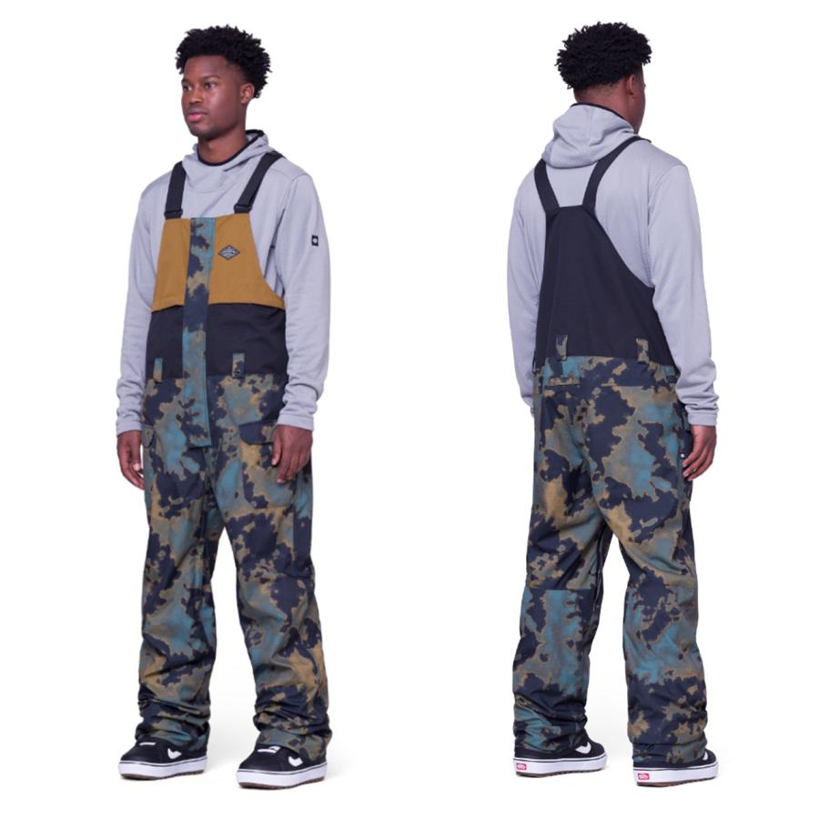 686 ロクハチロク MEN'S FRONTIER SHELL BIB Breen Nebula Colorblock 23-24 スノーボード ウェア