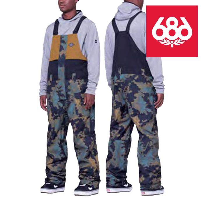 686 ロクハチロク MEN'S FRONTIER SHELL BIB Breen Nebula Colorblock 23-24 スノーボード ウェア