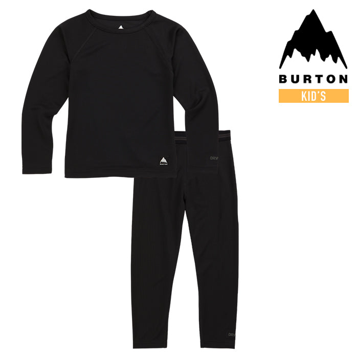 日本正規品 スノーボード バートン ベースレイヤー セット 23-24 BURTON TODDLERS' LIGHTWEIGHT BASE LAYER  SET True Black キッズ インナー 子供