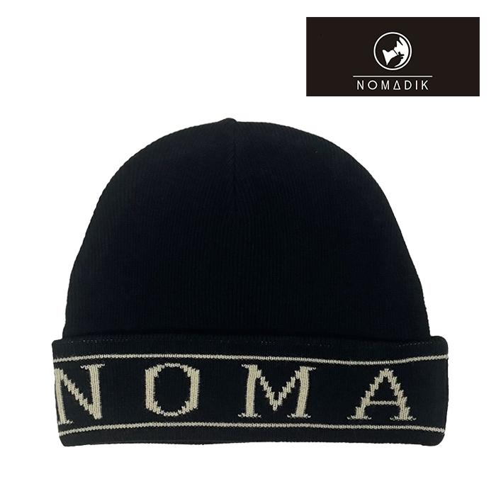 日本正規品 スノーボード ウェア ノマディック ビーニー 23-24 NOMADIK LOGO BEANIE Black 帽子 ニット帽  ニットキャップ キャップ