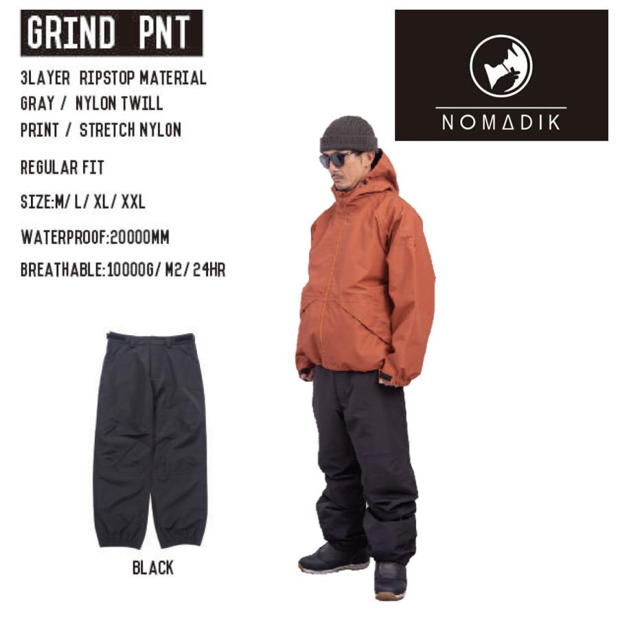 日本正規品 スノーボード ウェア ノマディック グラインド パンツ 23-24 NOMADIK GRIND PNT Black UNISEX