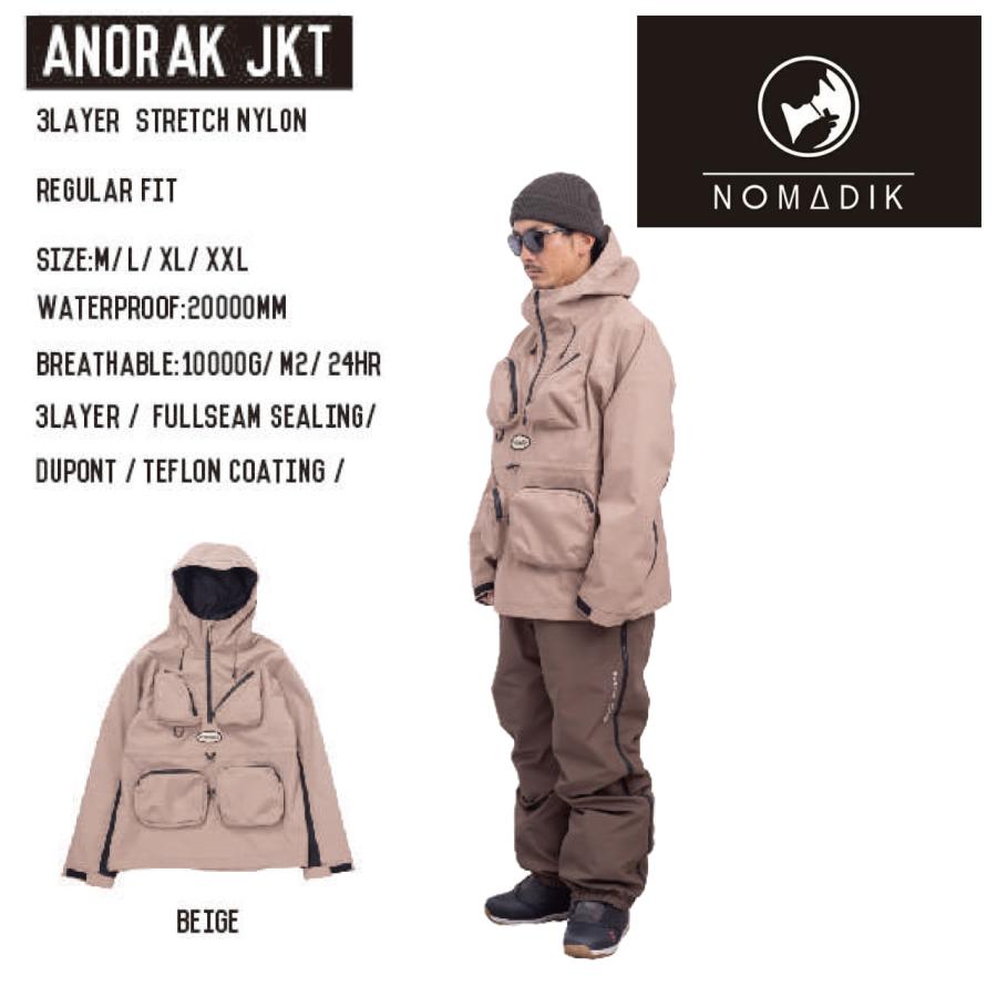 日本正規品 スノーボード ウェア ノマディック アノラック ジャケット 23-24 NOMADIK ANORAK JKT Beige UNISEX  REGULAR FIT ユニセックス 男性 女性