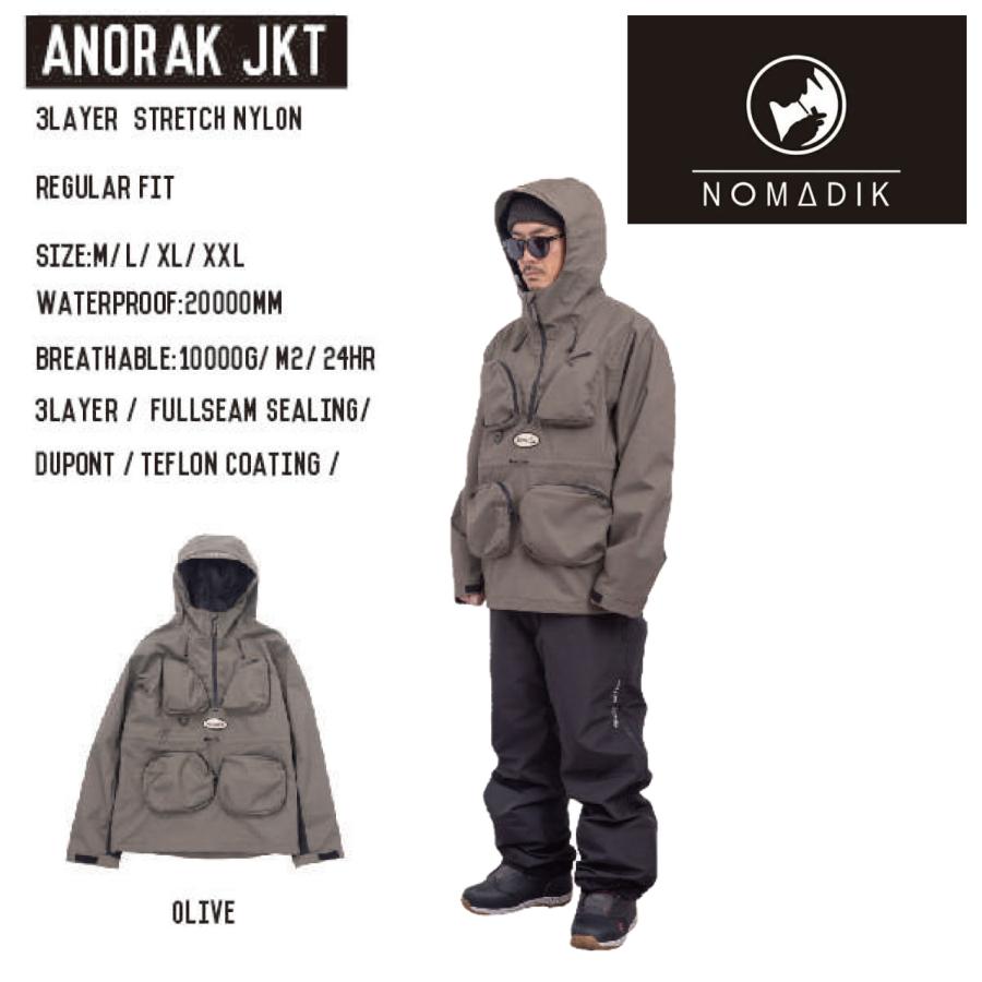 日本正規品 スノーボード ウェア ノマディック アノラック ジャケット 23-24 NOMADIK ANORAK JKT Olive UNISEX  REGULAR FIT ユニセックス 男性 女性