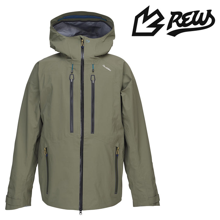 日本正規品 スノーボード ウェア アールイーダブリュー ジャケット 23-24 REW REALITY JKT 22 Leaf x Slate x  Cream GORE-TEX UNISEX ゴアテックス