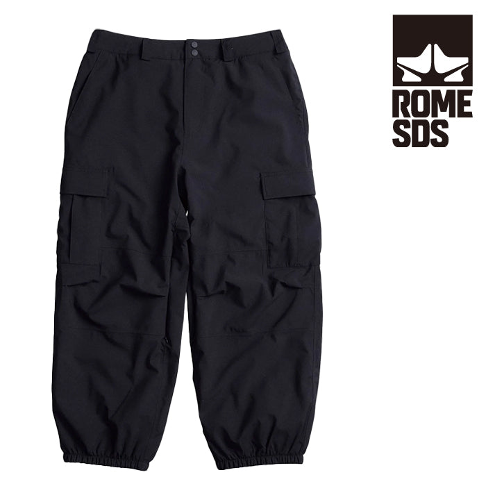 日本正規品 スノーボード ウェア ローム パンツ 23-24 ROME SDS BAGGY CARGO Pants Stretch Black BAGGY FIT UNISEX ユニセックス 男性 女性