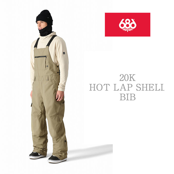 686 six eight six 24-25 Collection 20K HOT LAP SHELL BIB 早期予約 スノーボード ウェア シックスエイトシックス ロクハチロク スノーボードウェア カービング パウダー バックカントリー グラトリ メンズ