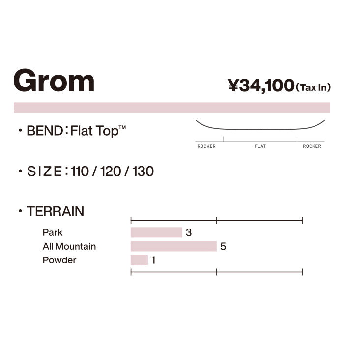 24-25 BURTON Kid's Grom バートン グロム キッズ ジュニア 子供 スノーボード 板 フリーライド オールラウンド フリースタイル パーク