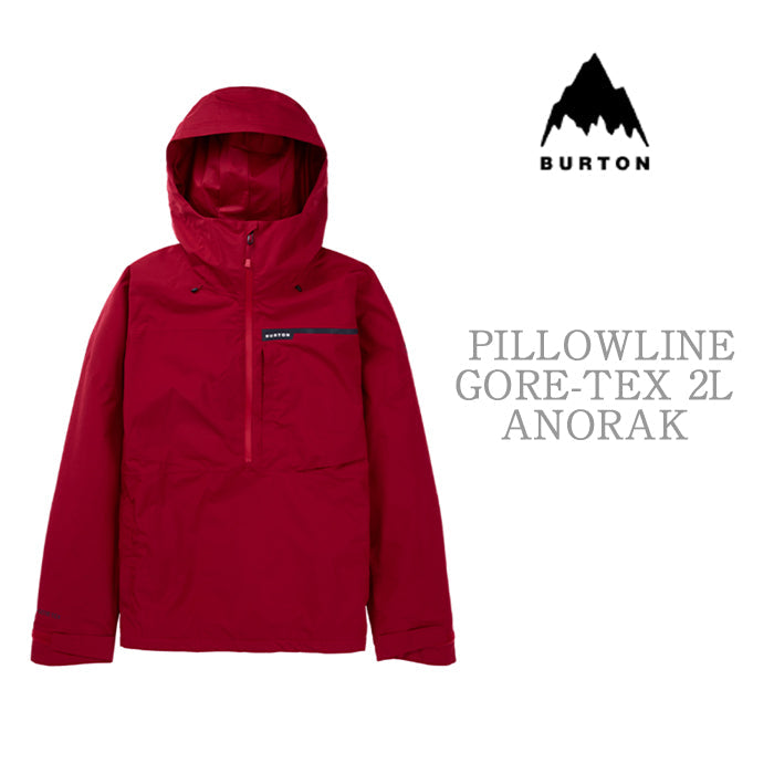 BURTON Men's Burton Pillowline GORE-TEX 2L Anorak Jacket Deep Red バートン メンズウェア ゴアテックス ピローラインアノラックジャケット スノーボード アノラック ジャケット メンズ