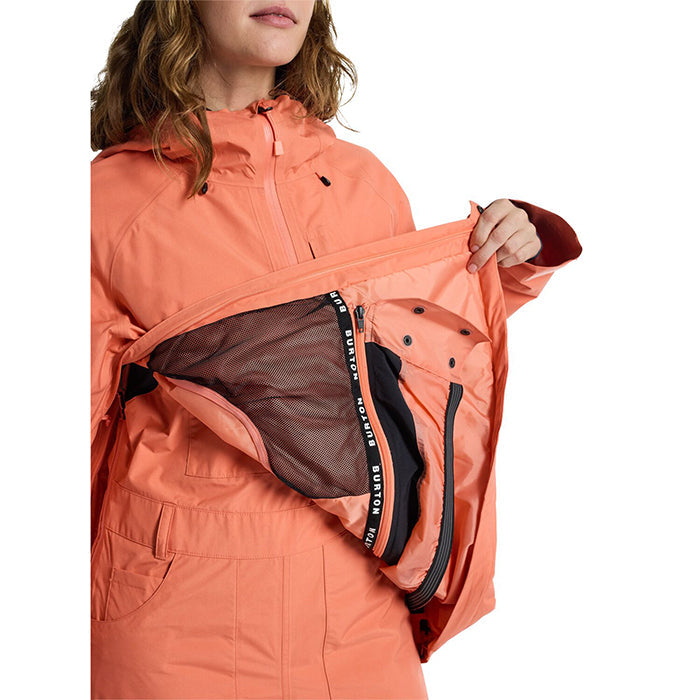 BURTON Women's Burton Pillowline GORE-TEX 2L Anorak Jacket Peach Echo バートン ウイメンズウェア ピローラインアノラックジャケット ゴアテックス スノーボード ジャケット レディース