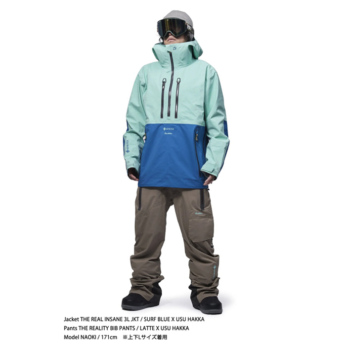 スノーボード ウェア ビブパンツ アールイーダブリュー REW REALITY BIB PANTS 23 LATTE x USU HAKKA メンズ レディース 24-25 日本正規品