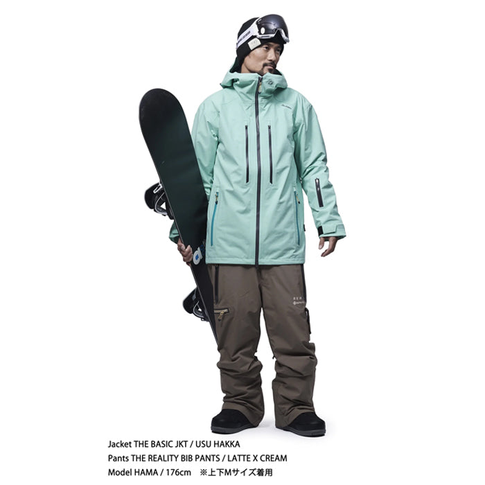 スノーボード ウェア ビブパンツ アールイーダブリュー REW REALITY BIB PANTS 23 LATTE x USU HAKKA メンズ レディース 24-25 日本正規品