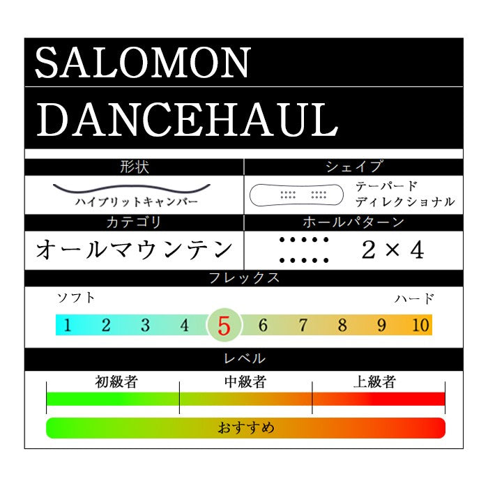 Salomon DANCEHAUL 24-25 サロモン ダンスホール オールマウンテン カービング パウダー バックカントリー ハイブリッドキャンバー フリースタイル グラトリ ラントリ スノーボード ユニセックス メンズ レディース