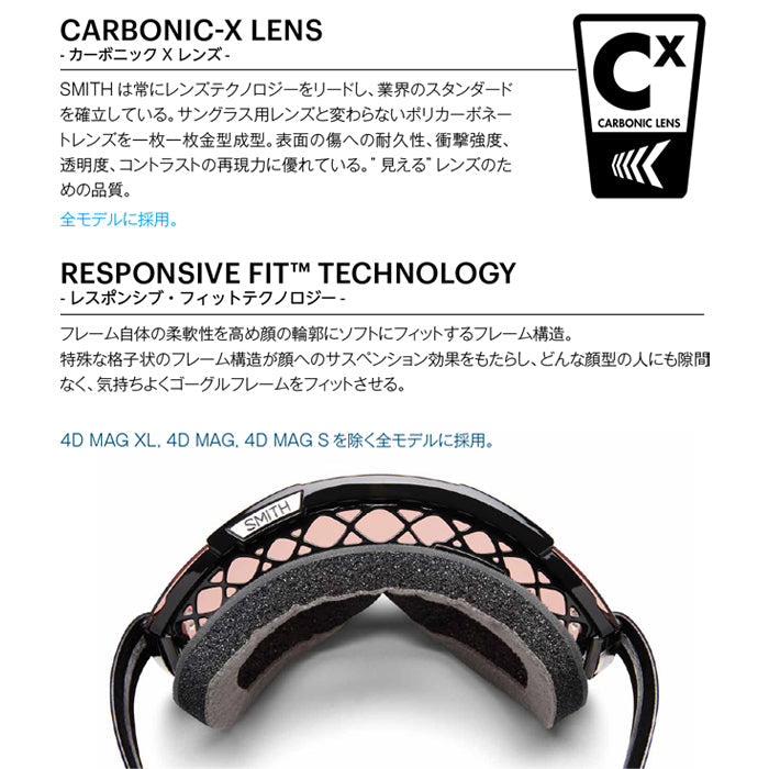 スノーボード ゴーグル スミス SMITH SQUAD MAG Rust/CP Pro Photochromic Blue Mirror 調光 スカッド マグ メンズ レディース スキー 24-25 日本正規品