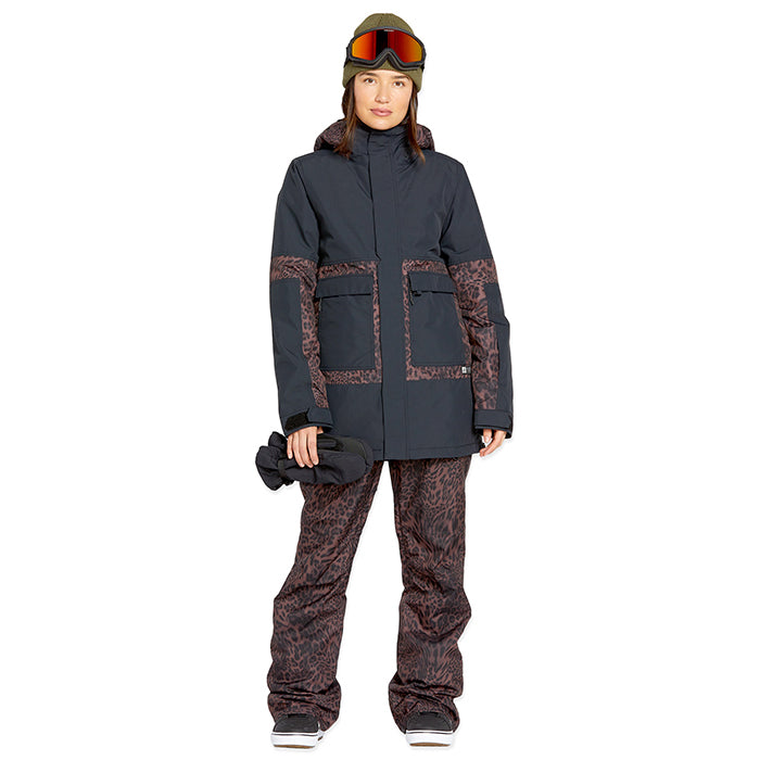 ボルコム スノーボード ウェア ビブパンツ VOLCOM WOMENS SWIFT BIB OVERALL Leopard レディース 24-25 日本正規品