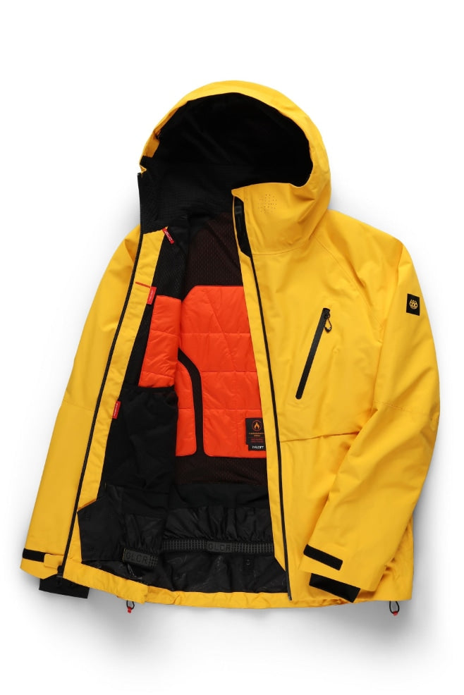 686 ロクハチロク MENS HYDRA THERMAGRAPH JACKET YELLOW GOLD 25-26 スノーボード ウェア