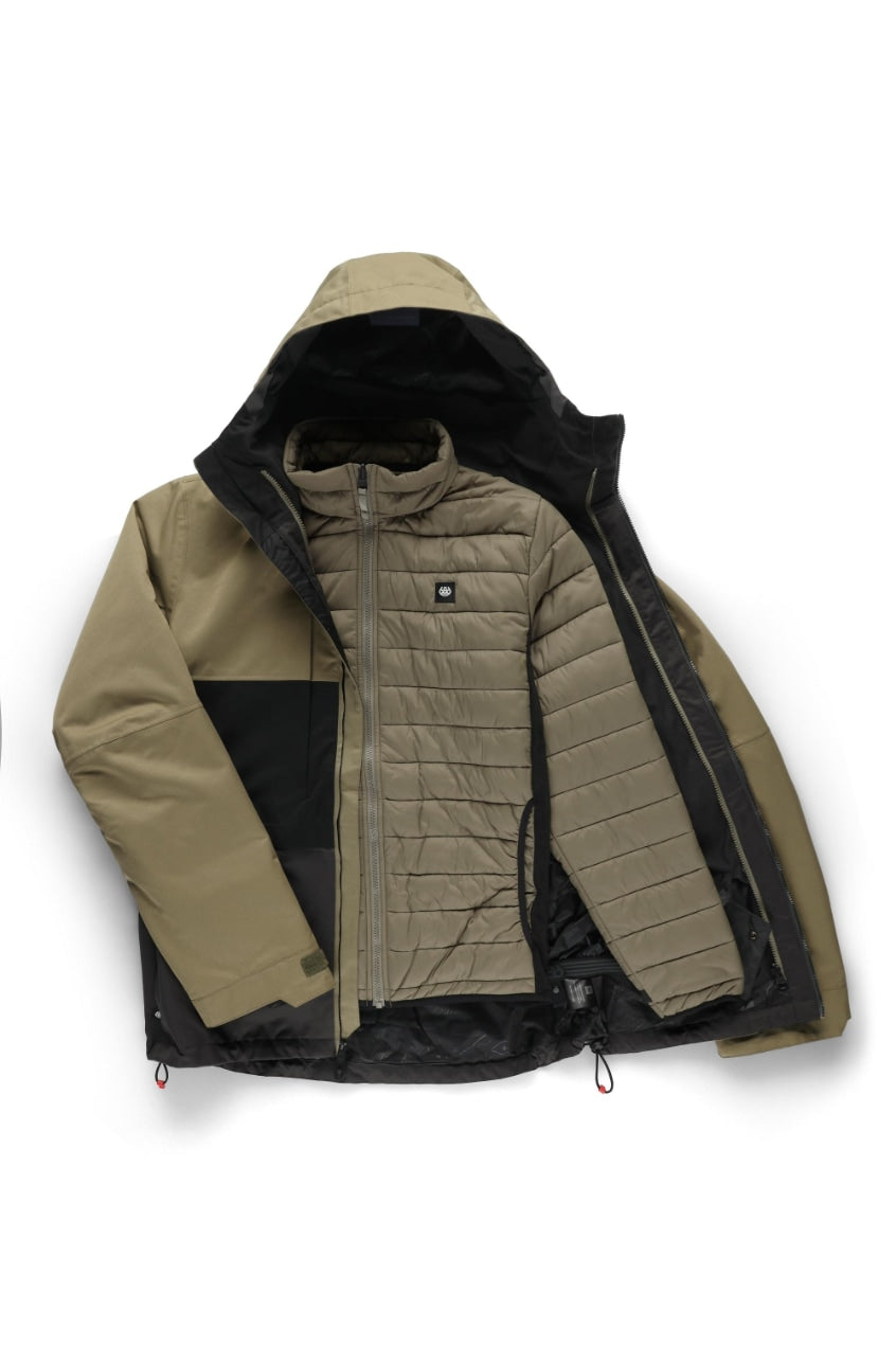 686 ロクハチロク MENS SMARTY 3-IN-1 FORM JACKET SAGE COLORBLOCK 25-26 スノーボード ウェア