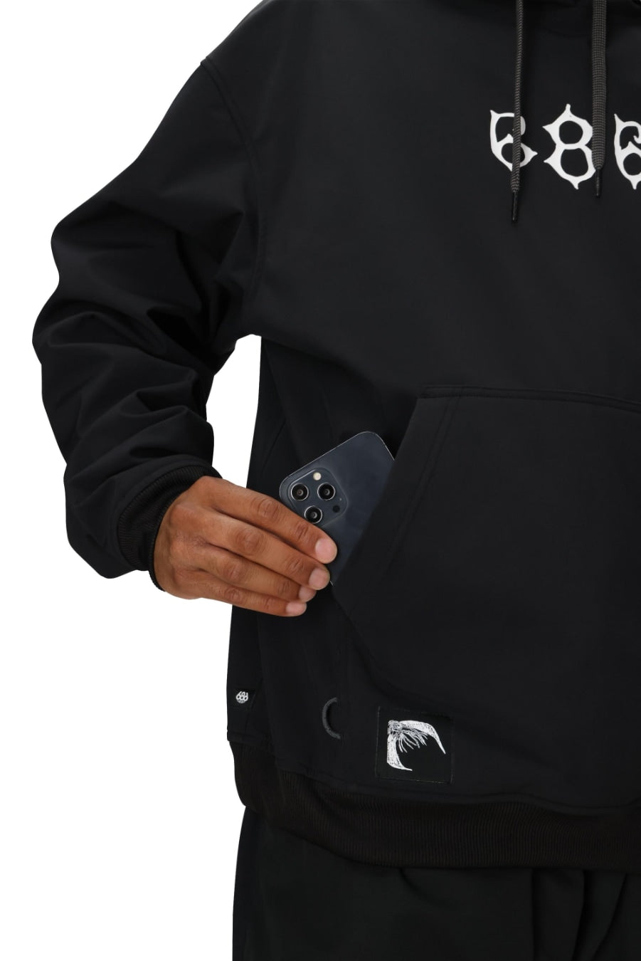 686 ロクハチロク MENS WATERPROOF TEAM HOODY BLACK PRINT 25-26 スノーボード ウェア