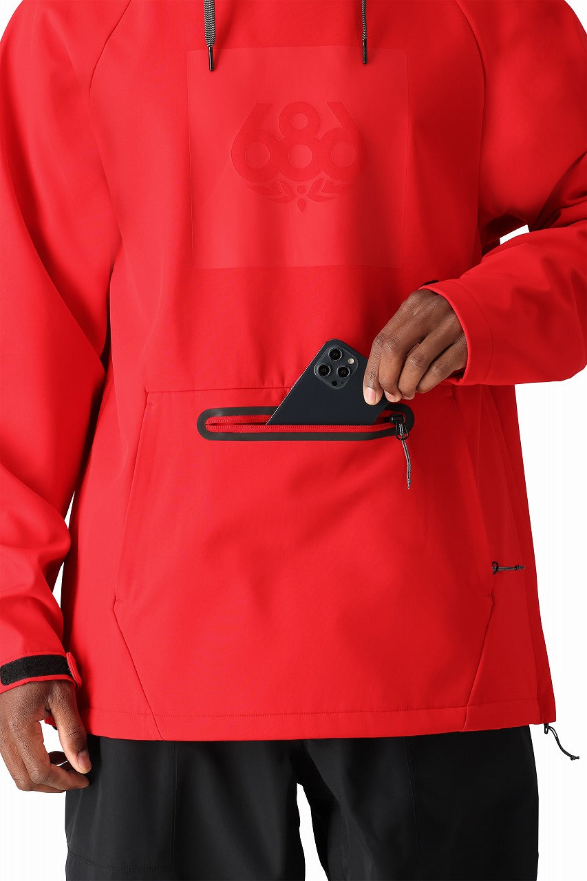 686 ロクハチロク Men's Waterproof Hoody TRUE RED 25-26 スノーボード ウェア