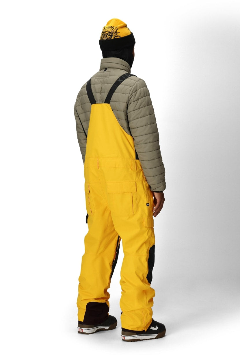 686 ロクハチロク MENS 20K HOT LAP SHELL BIB YELLOW GOLD COLORBLOCK 25-26 スノーボード ウェア