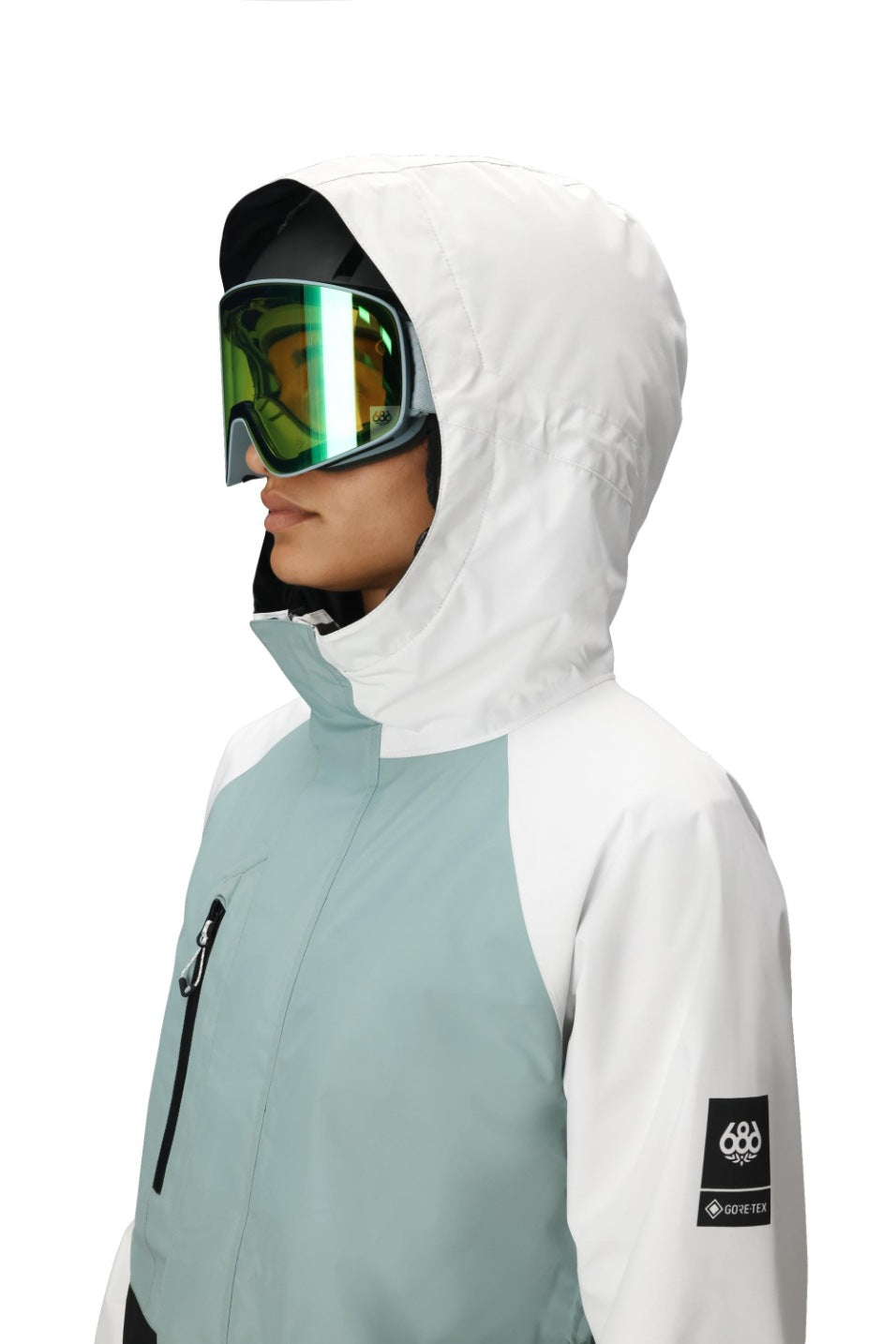 686 ロクハチロク WOMENS GORE-TEX WILLOW INSULATED JACKET DUSTY MARINE COLORBLOCK 25-26 スノーボード ウェア