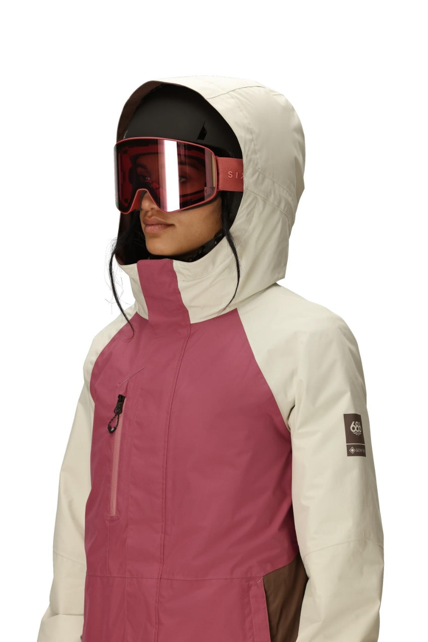 686 ロクハチロク WOMENS GORE-TEX WILLOW INSULATED JACKET ROSEWOOD COLORBLOCK 25-26 スノーボード ウェア