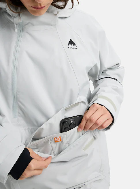 スノーボード ウェア バートン BURTON W Reserve 2L Relaxed Anorak Gray Cloud 25-26 送料無料 日本正規品 予約商品 店頭受け取り可能