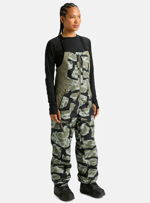 スノーボード ウェア バートン BURTON W Reserve 2L Bib Pants Graffiti Camo / Forest Moss 25-26 送料無料 日本正規品 予約商品 店頭受け取り可能
