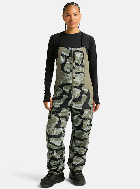 スノーボード ウェア バートン BURTON W Reserve 2L Bib Pants Graffiti Camo / Forest Moss 25-26 送料無料 日本正規品 予約商品 店頭受け取り可能