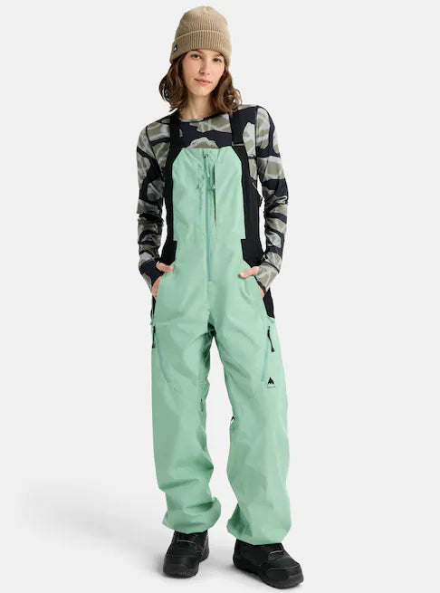 スノーボード ウェア バートン BURTON W Reserve 2L Bib Pants Soft Sage / True Black 25-26 送料無料 日本正規品 予約商品 店頭受け取り可能