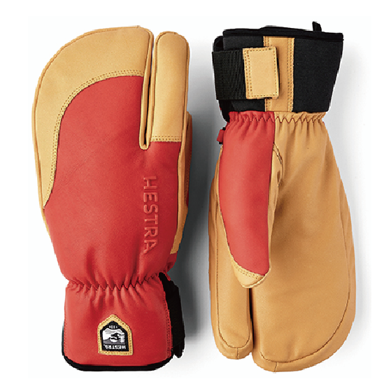 HESTRA グローブ ヘストラ Topo 3-Finger Flame Red/Tan 33872 26-27 スノーボードグローブ 日本正規品
