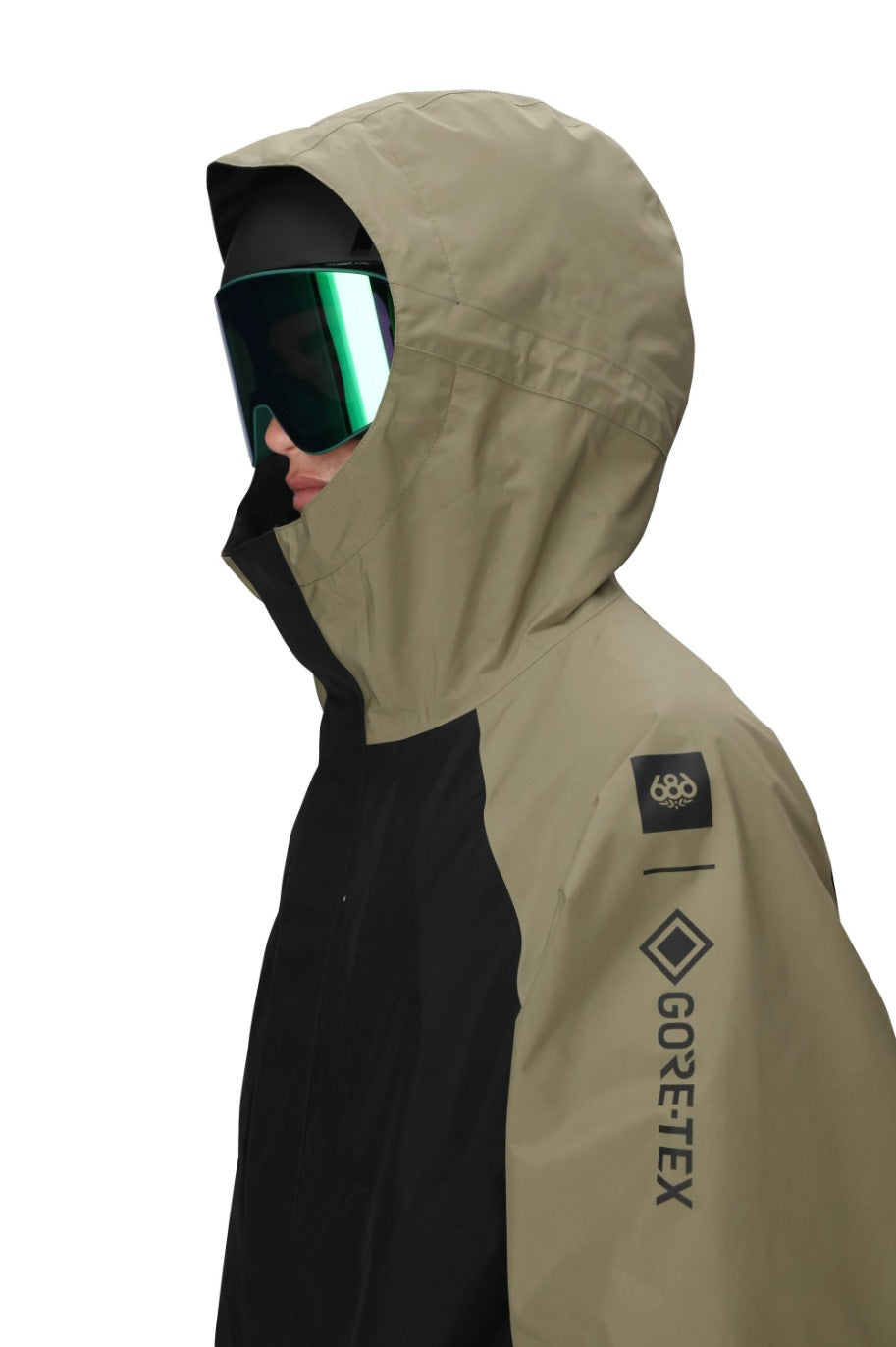 686 ロクハチロク MENS GORE-TEX CORE SHELL JACKET SAGE COLORBLOCK 25-26 スノーボード ウェア