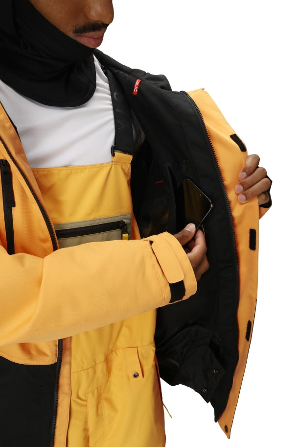 686 ロクハチロク MENS GEO INSULATED JACKET YELLOW GOLD COLORBLOCK 25-26 スノーボード ウェア