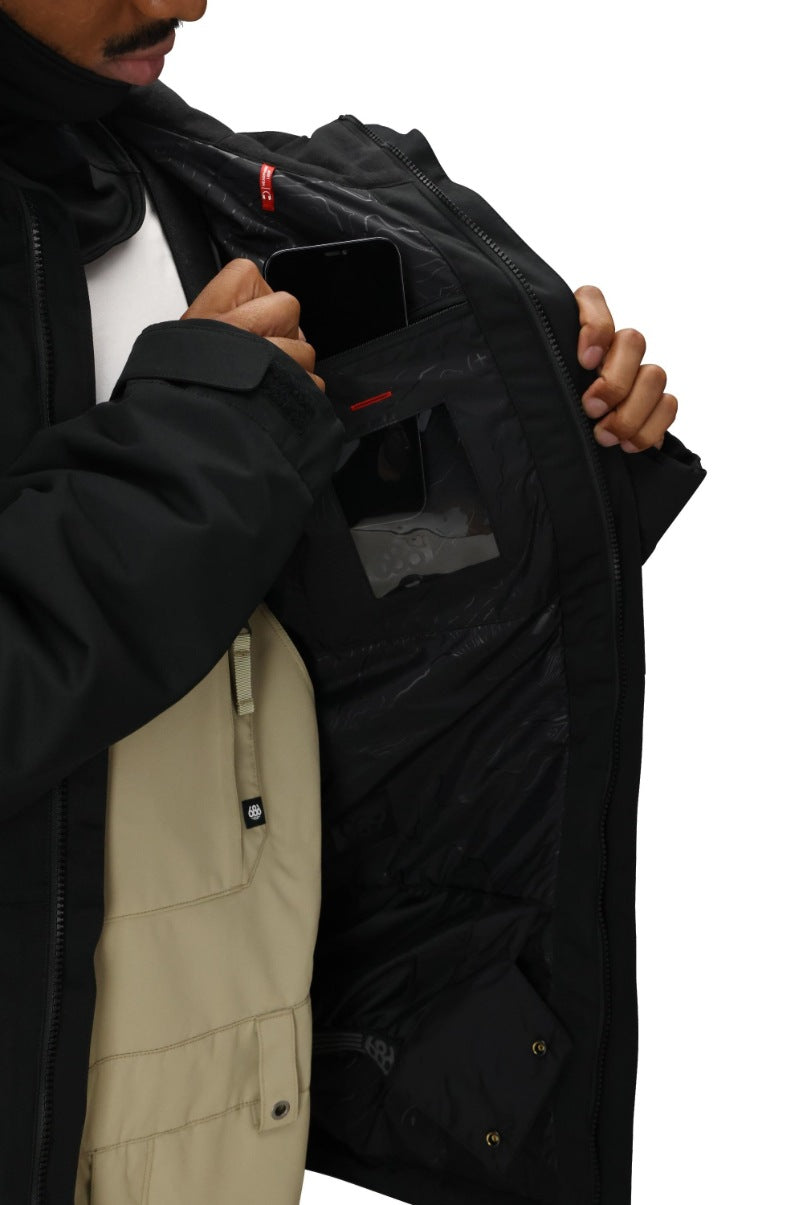 686 ロクハチロク MENS FOUNDATION INSULATED JACKET BLACK 25-26 スノーボード ウェア