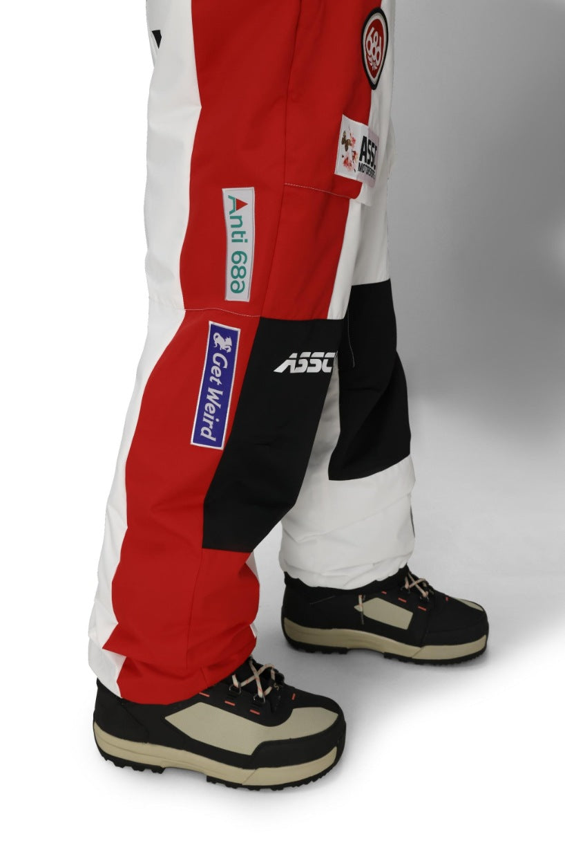 686 ロクハチロク MENS 686 ASSC F1 SHELL PANT ASSC WHITE COLORBLOCK 25-26 スノーボード ウェア