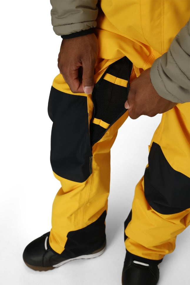 686 ロクハチロク MENS 20K HOT LAP SHELL BIB YELLOW GOLD COLORBLOCK 25-26 スノーボード ウェア