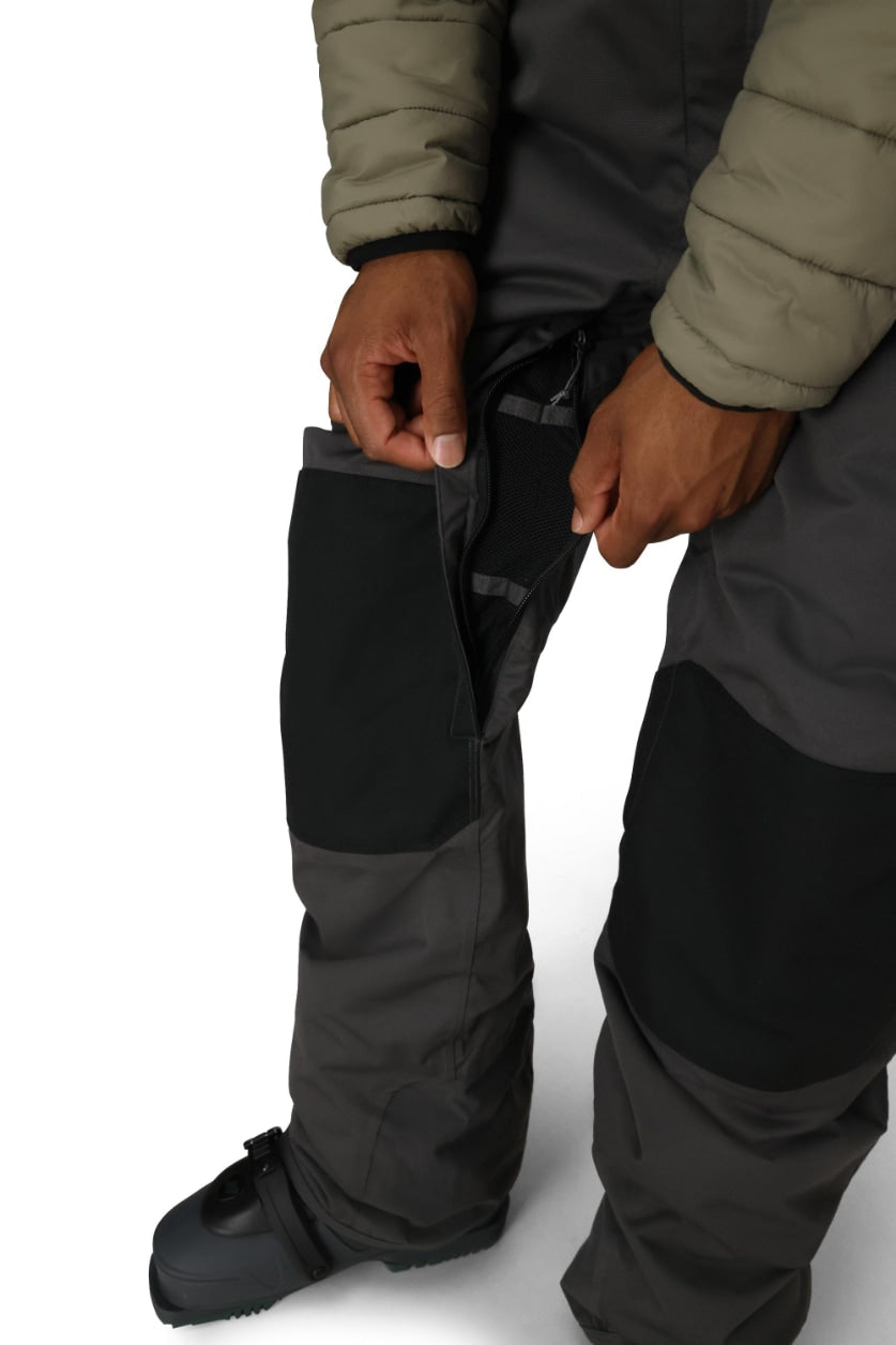 686 ロクハチロク MENS HOT LAP INSULATED BIB CHARCOAL COLORBLOCK 25-26 スノーボード ウェア