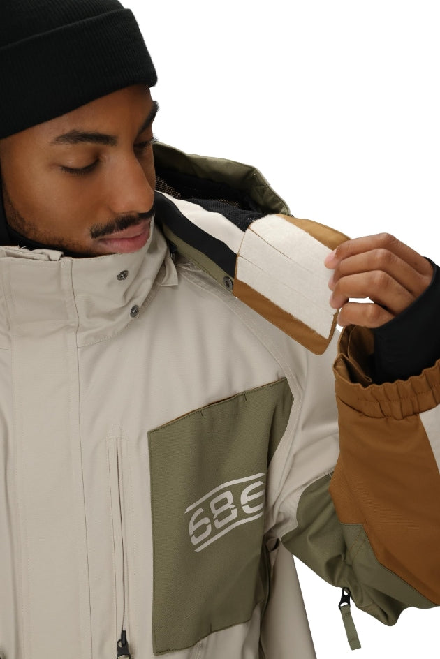 686 ロクハチロク MENS 2001 TRANSFER 2001 JACKET LIMESTONE COLORBLOCK 25-26 スノーボード ウェア