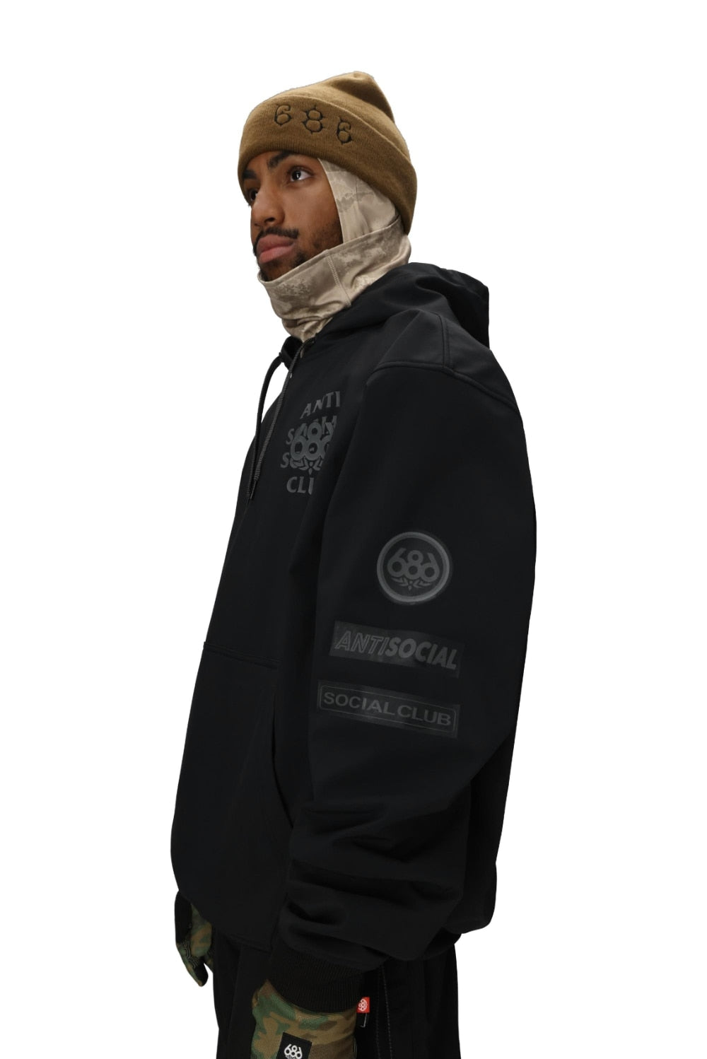 686 ロクハチロク MENS WATERPROOF ASSC F1 HOODY ASSC BLACK 25-26 スノーボード ウェア