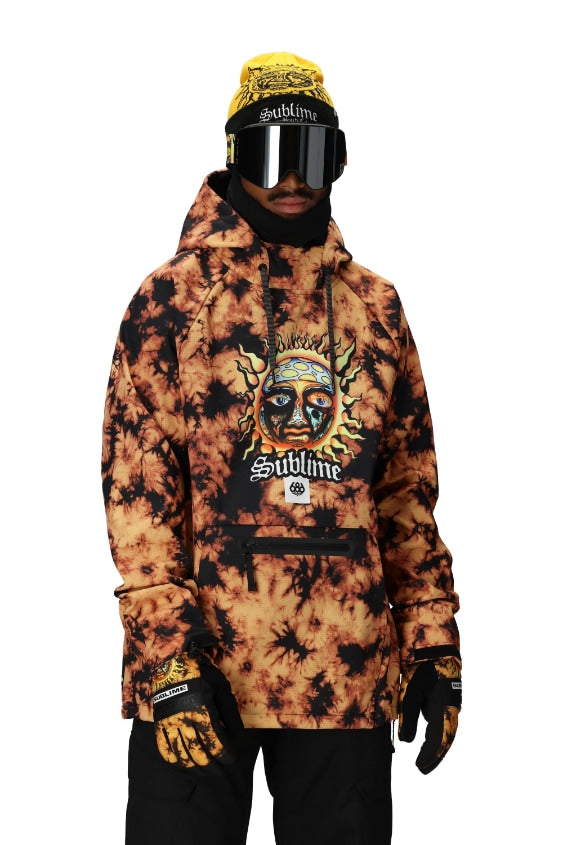 686 ロクハチロク Men's Waterproof Hoody SUBLIME ORANGE TIE DYE 25-26 スノーボード ウェア