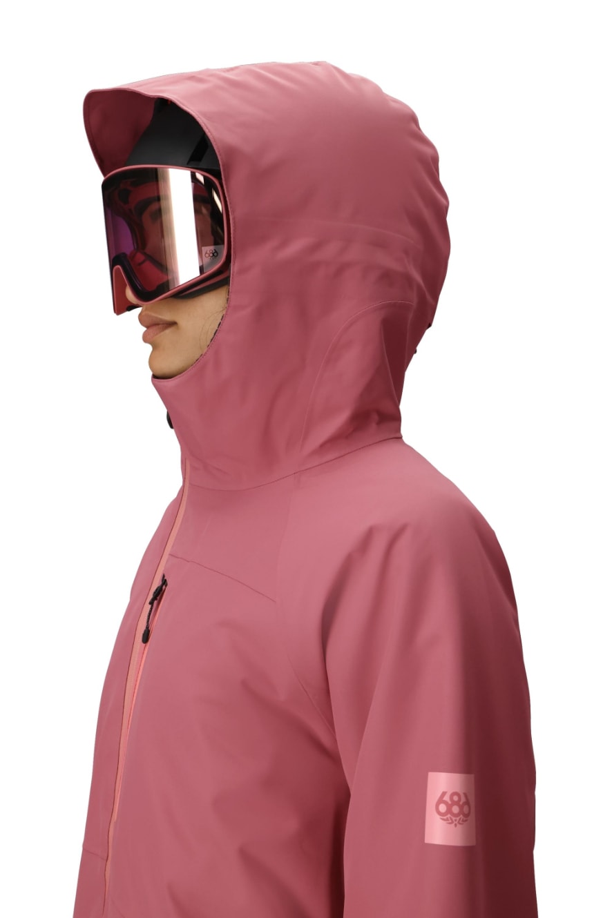 686 ロクハチロク WOMENS HYDRA THERMAGRAPHJACKET ROSEWOOD 25-26 スノーボード ウェア