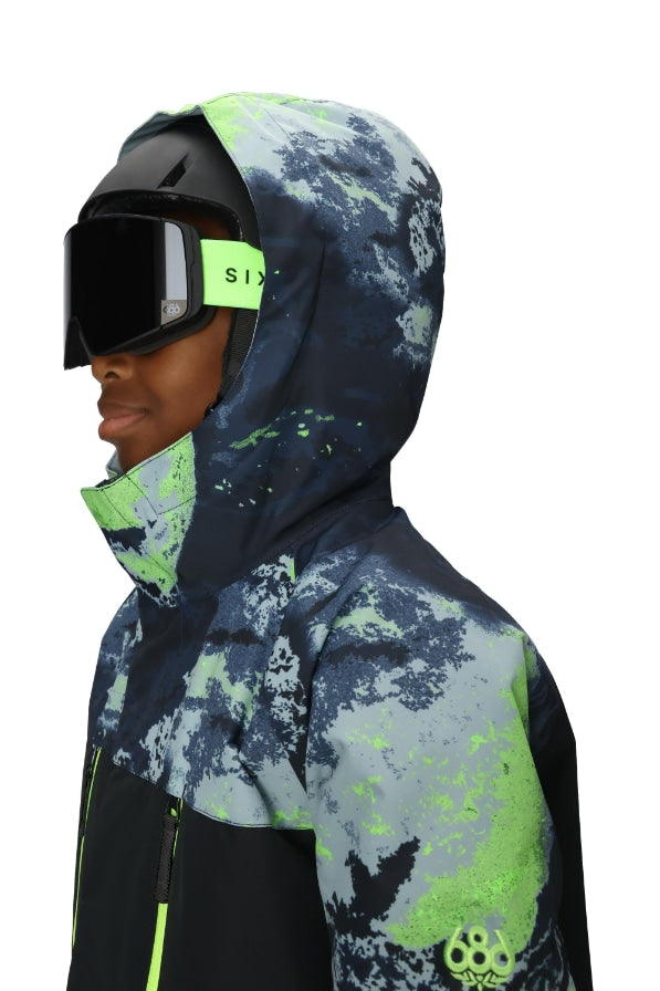 686 ロクハチロク Boys' Geo Insulated Jacket BLUE HEMISPHERE COLORBLOCK 25-26 スノーボード ウェア