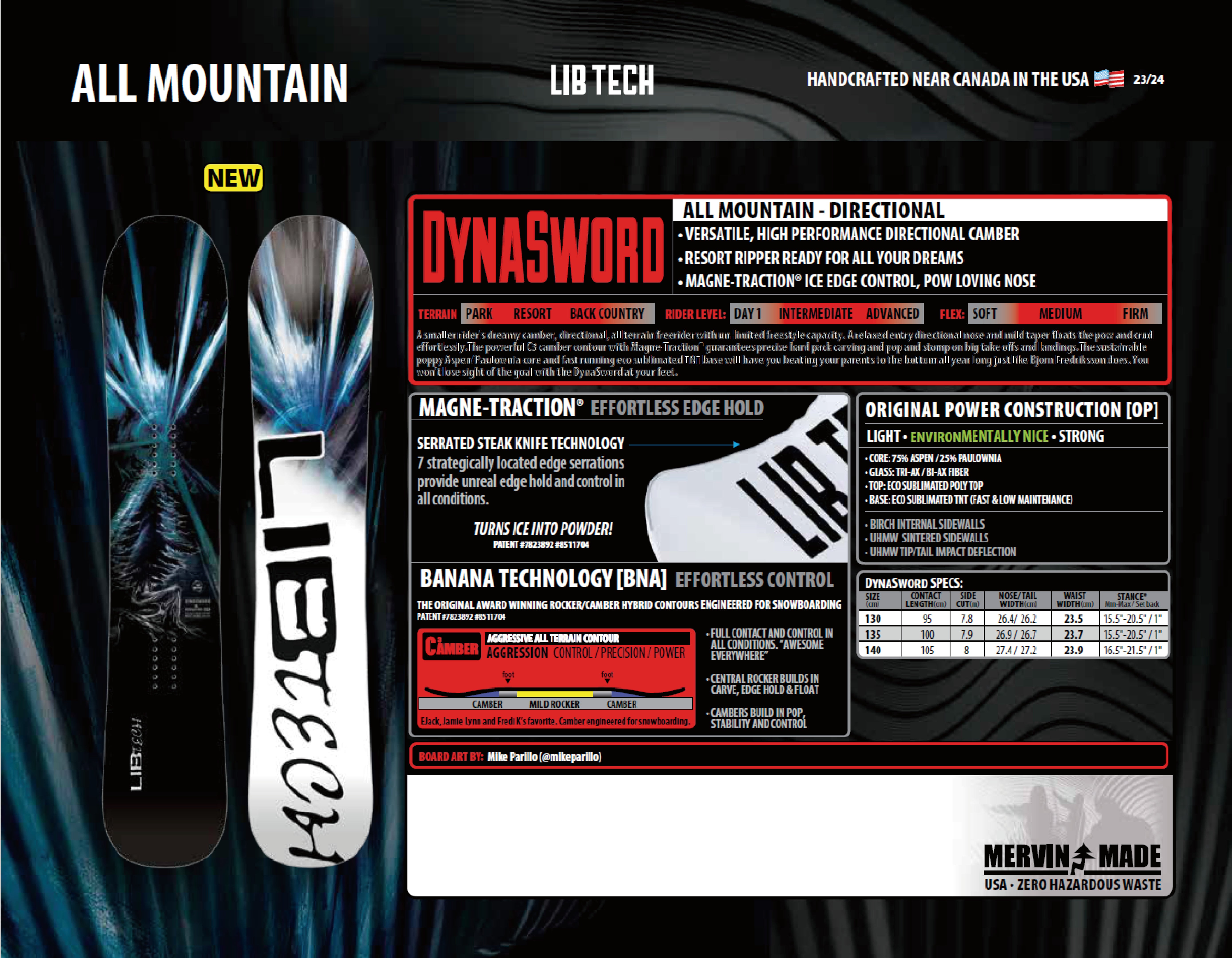 LIBTECH リブテック DYNASWORD 23-24 スノーボード ボード