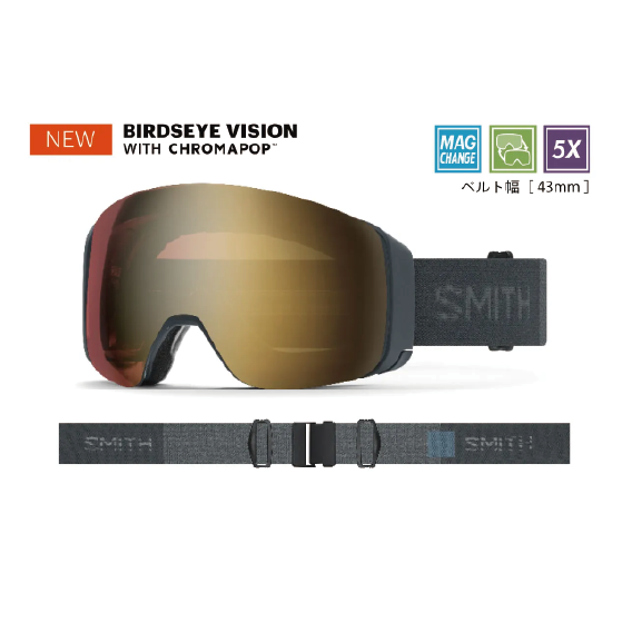 SMITH ゴーグル スミス 4D MAG SLATE 010276521 26-27 スノーボードゴーグル 日本正規品