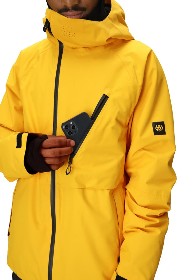 686 ロクハチロク MENS HYDRA THERMAGRAPH JACKET YELLOW GOLD 25-26 スノーボード ウェア