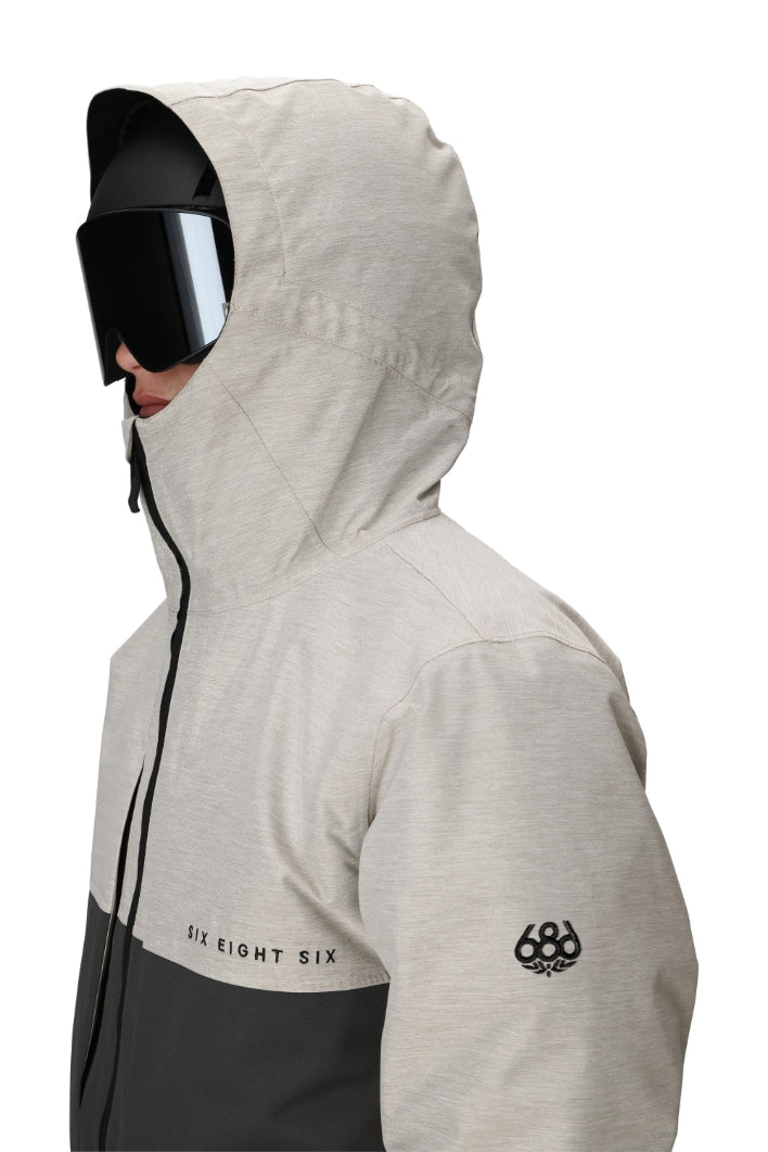 686 ロクハチロク MENS SMARTY 3-IN-1 FORM JACKET WHITE HEATHER COLORBLOCK 25-26 スノーボード ウェア