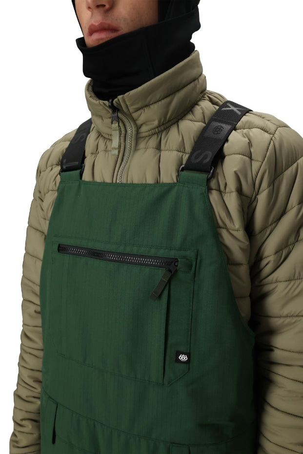 686 ロクハチロク MENS HOT LAP INSULATED BIB MOSS GREEN RIPSTOP 25-26 スノーボード ウェア